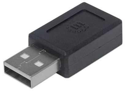 Imagen de PAQ. C/2 - MANHATTAN - ADAPTADOR USB-C V2.0, AM-CH NEGRO