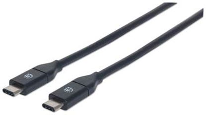 Imagen de PAQ. C/2 - MANHATTAN - CABLE USB-C V3.1, C-C 0.5M NEGRO