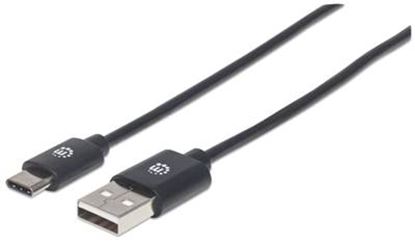 Imagen de PAQ. C/2 - MANHATTAN - CABLE USB-C V2.0, C-A 2.0M NEGRO 480MBPS