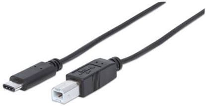 Imagen de PAQ. C/2 - MANHATTAN - CABLE USB-C V2.0, C-B 2.0M NEGRO 480MBPS