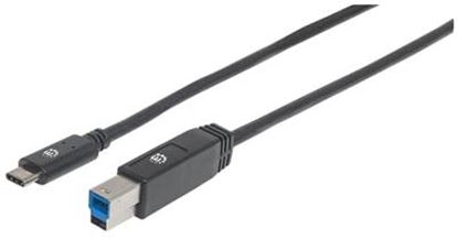 Imagen de PAQ. C/2 - MANHATTAN - CABLE USB-C V3.1, C-B 2.0M NEGRO