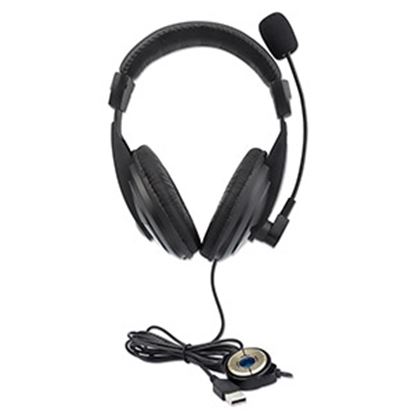 Imagen de IC - AUDIFONO DIADEMA USB CON MICROFONO ALAMBRICO CONTROL INTEGRA
