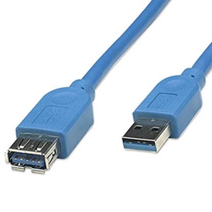 Imagen de IC - CABLE EXTENSION USB 2 METROS VELOCIDAD 3.0 COLOR AZUL