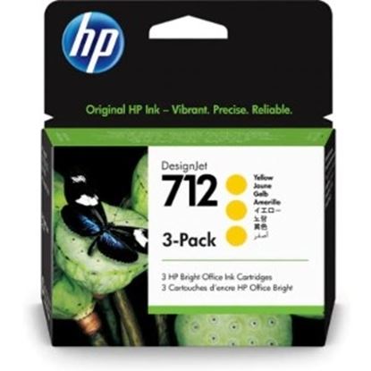 Imagen de HEWLETT PACKARD - HP 712 AMARILLO 29ML 3-PACK TINTA AMPLIO FORMATO 3ED79A