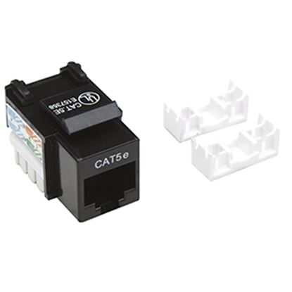 Imagen de PAQ. C/5 - IC - JACK RJ45 CAT5E UTP KEYSTONE DE IMPACTO NEGRO