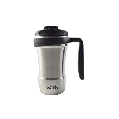 Taza térmica con protector deslizante, 420 ml, negro mate - Productos