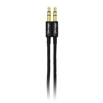 Imagen de PAQ. C/10 - VORAGO - CABLE AUXILIAR VORAGO CAB-115 NEGRO METALICO 3.5MM A 3.5MM BOLSA