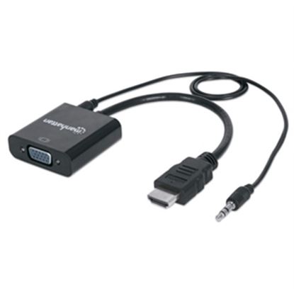 Imagen de PAQ. C/2 - IC - CABLE ADAPTADOR CONVERTIDOR HDMI A VGA AUDIO 3.5MM 1080P M-H