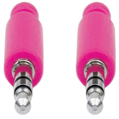 Imagen de PAQ. C/10 - IC - CABLE ESTEREO A IPOD M-M 1.0M TEXTIL MORADO/ROSA.