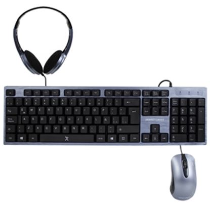 Imagen de PERFECT CHOICE - KIT ALAMBRICO 3 EN 1 AZUL (TECLADO Y MOUSE Y DIADEMA)