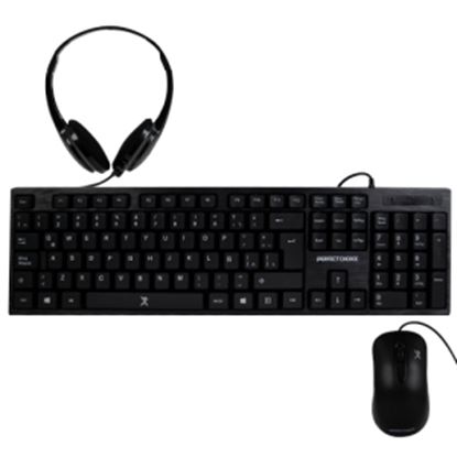 Imagen de PERFECT CHOICE - KIT ALAMBRICO 3 EN 1 NEGRO (TECLADO Y MOUSE Y DIADEMA)