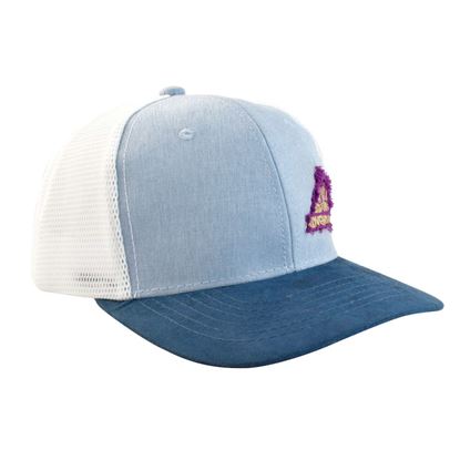 Imagen de SION - GORRA CON MALLA Y AJUSTADOR SNAPBACK DE PLÁSTICO, ADVENTURES, AZUL CON MALLA BLANCA 