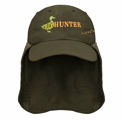 Imagen de SION - GORRA PESCADOR C/FALDÓN DE MALLA,  DUCK HUNTER Y HUELLAS, OLIVE