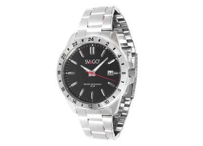 Imagen de SVAGO - RELOJ MONT FORT ANÁLOGO P. CABALLERO,MOV. JAPONÉS, ACERO, 50 M/ 5 ATM, CARÁT. NEG., 40 MM DE  Ø 