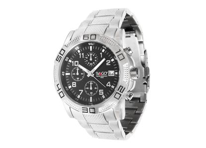 Imagen de SVAGO - RELOJ MONT FORT ANÁLOGO P. CABALLERO, MOV. JAPONÉS, ACERO, 100 M/10 ATM, CARÁT.NEG., 42 MM DE  Ø