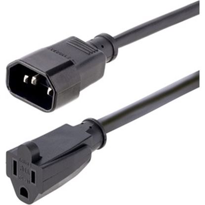 Imagen de PAQ. C/2 - STARTECH - CABLE DE 1M 3FT DE EXTENSION IEC 60320 C14 A NEMA 5-15R