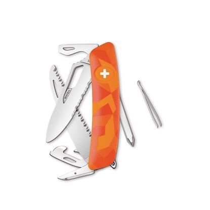 Imagen de SWIZA - NAVAJA ORIGINAL SINGLE HAND SH06 TR WAVY EDGE, 13 FUNCIONES, CAMO LUCEO NARANJA