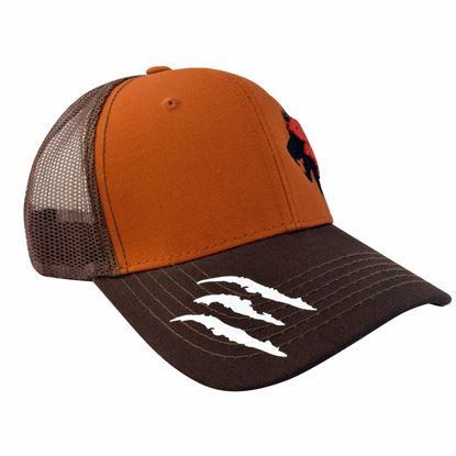 Imagen de SION - GORRA CON MALLA Y AJUSTADOR PLÁSTICO, BORN WILD, NARANJA CON CAFÉ