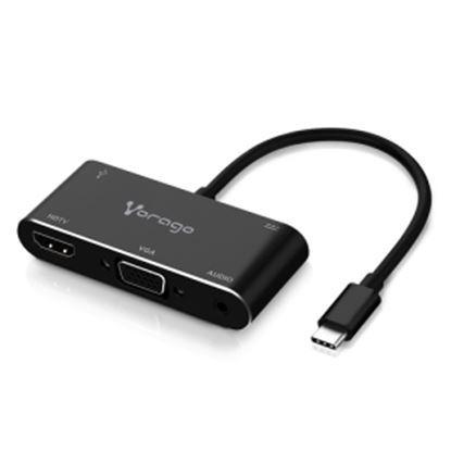 Imagen de VORAGO - CONVERTIDOR VORAGO 5EN1 ADP-350 USB TIPO C A HDMIVGAUSB 3.0JACK