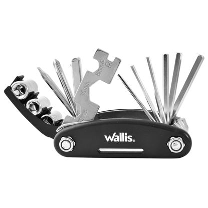 Imagen de WALLIS - MULTIHERRAMIENTA P. MANTENIMIENTO DE 14 USOS, 9.2 CM CERRADA, ACERO INOX,MANGO NEGRO, FUNDA