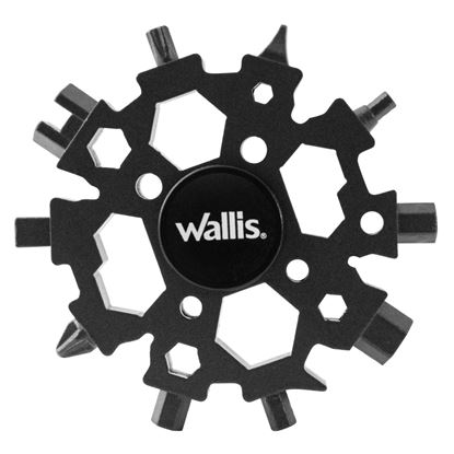 Imagen de WALLIS - MULTIHERRAMIENTA UNIVERSAL DE 22 USOS, 6.6 CM DIÁMETRO, ACERO INOXIDABLE NEGRO, BLISTER