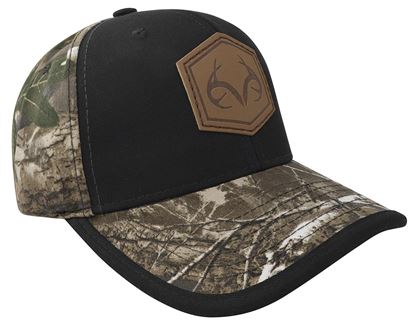 Imagen de REALTREE - GORRA CON CINTILLO DE AJUSTE Y HEBILLA, CAMUFLAJE CON NEGRO, LOGO REALTREE 