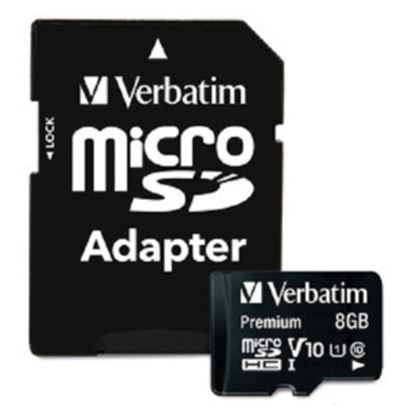 Imagen de PAQ. C/2 - VERBATIM - MEMORIA MICROSDHC 8GB CLASE 10 PREMIUM 30MB/S CON ADAPATADOR