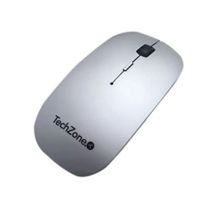 Imagen de TECHZONE - MOUSE INALAMBRICO COLOR PLATA RUBBER INCLUYE MOUSE PAD