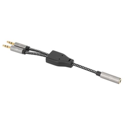 Imagen de PAQ. C/2 - IC - CABLE ADAPTADOR AUDIO Y 3.5MM 1 A 2 AUDIFONO Y MICROFONO