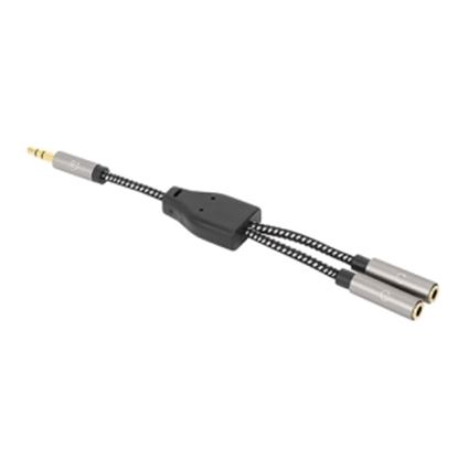 Imagen de PAQ. C/2 - IC - CABLE ADAPTADOR AUDIO Y 3.5MM 1 A 2 AUDIFONOS