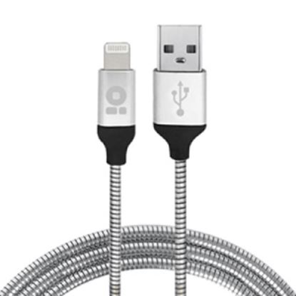 Imagen de PAQ. C/3 - DATA COMPONENTS - CABLE LIGHTNING BROBOTIX 1 MTS ACERO INOXIDABLE PLATA