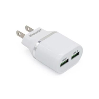 Imagen de PAQ. C/3 - DATA COMPONENTS - CARGADOR USB DE PARED 2 PUERTOS V2.0 BROBOTIX BLANCO