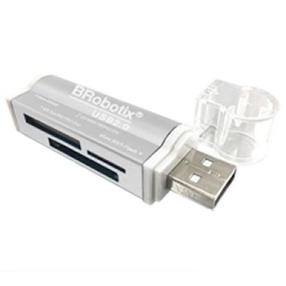 Imagen de PAQ. C/3 - DATA COMPONENTS - LECTOR DE TARJETAS TODO EN UNO USB V2.0 METALICO PLATA BROBOTIX