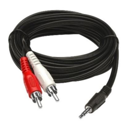 Imagen de PAQ. C/3 - DATA COMPONENTS - CABLE RCA MACHO DUAL A 3.5 MM MACHO 1.80M BROBOTIX