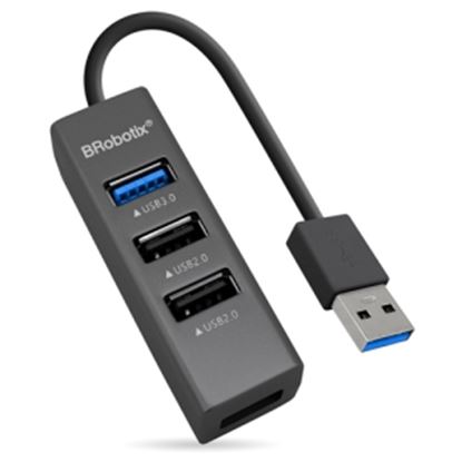 Imagen de PAQ. C/2 - DATA COMPONENTS - HUB USB V3.0 4 PUERTOS NEGRO BR OBOTIX