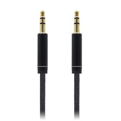 Imagen de PAQ. C/5 - DATA COMPONENTS - CABLE STEREO DE NYLON. MACHO - MACHO 1 M NEGRO BROBOTIX