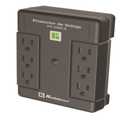 Imagen de KOBLENZ - MULTICONTACTO PV2500D PARED PROTECTOR DE VOLTAJE 2500VA 2000W