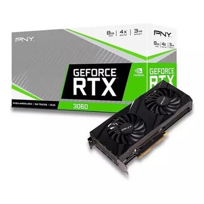 Imagen de PNY - TARJETA DE VIDEO PNY RTX 3060 8 G GDDR6 DUAL FAN VERTO DP (2)/HDMI