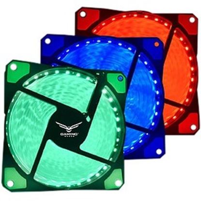 Imagen de PAQ. C/3 - NACEB - VENTILADOR ROJO 33LED 120MM MOL EX 3 PINES