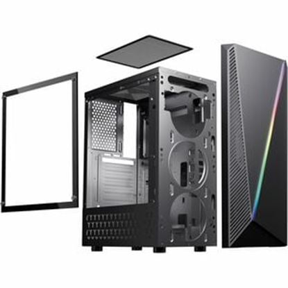 Imagen de QIAN - GABINETE YEYIAN CRESCENT MASTER MEDIA TORRE ATX TG 3 FAN NEGRO RGB