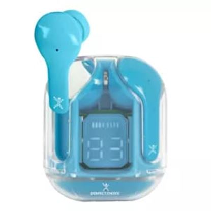 Imagen de PERFECT CHOICE - AUDFONOS BT CON ESTUCHE TRANSP ARENTE - CLEARBEAT AZUL CON INDICA