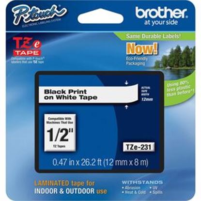 Imagen de BROTHER - CINTA NEGRO SOBRE BLANCO 12MM X 8M