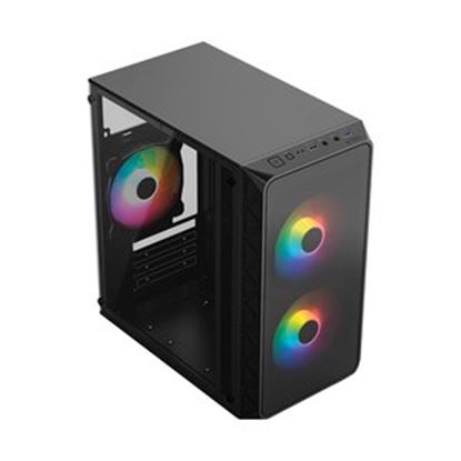 Imagen de ACTECK - GABINETE ACTECK MIN TORRE DOOM PRO CRYSTAL GI730 RGB 600W NEGRO