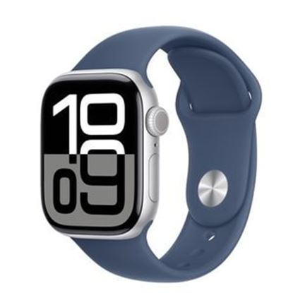 Imagen de APPLE - APPLE WATCH SERIES 10 GPS 42MM SILVER ALUMINIUM CASE WITH DENIM SP
