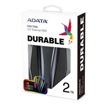 Imagen de ADATA - DISCO DURO EXTERNO ADATA HD770G 2TB USB 3.2/2.5 IN NEGRO RGB IP68