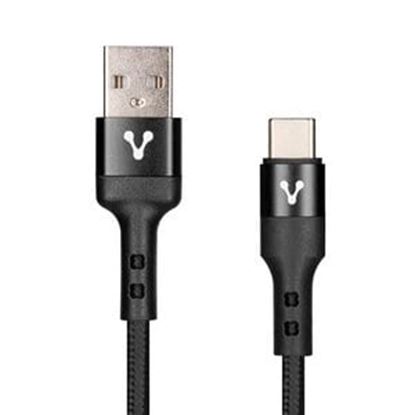Imagen de PAQ. C/5 - VORAGO - CABLE VORAGO CAB-128 USB-TIPO C 3 METROS CARGA RAPIDA NEGRO