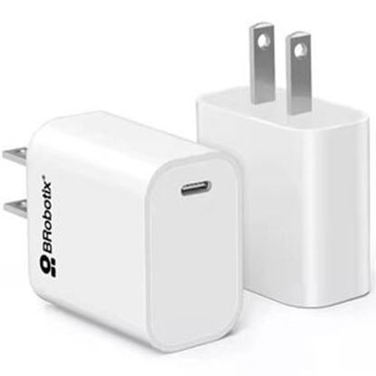 Imagen de PAQ. C/2 - DATA COMPONENTS - BROBOTIX CARGADOR 20W CARGA RPIDA USB-TIPO C V3.0 BLANCO