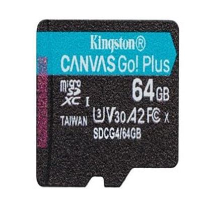 Imagen de PAQ. C/2 - KINGSTON - KINGSTON MEMORIA 64GB MICROSDXC CANVAS GO PLUS A2 U3 SIN ADP