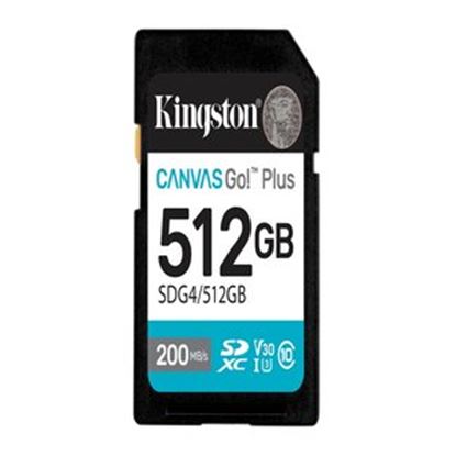 Imagen de KINGSTON - KINGSTON MEMORIA 512GB SDXC CAN VAS GO PLUS GEN4 200MB S C10 UHS-I