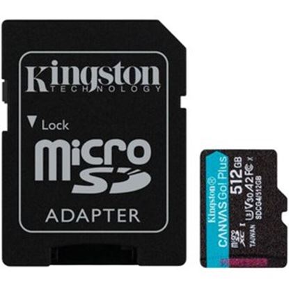 Imagen de KINGSTON - KINGSTON MEMORIA 512GB MICROSDX C CANVAS GO PLUS A2 U3 SIN ADP